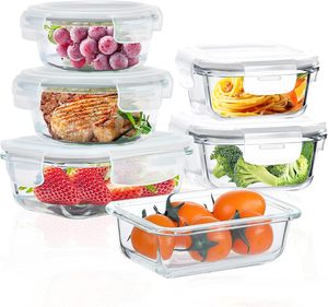 Lot de 15 boîtes de préparation de repas hermétiques en verre borosilicate, résistantes à la chaleur et compatibles micro-ondes, pour la conservation des aliments - Product Image 1