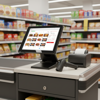 Kiosque de commande pour restaurant, terminal de point de vente tout-en-un, machine de point de vente, écran unique de 15,6 pouces, 128 Go, Windows avec lecteur de code-barres et NFC