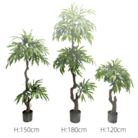 CHUANGFA Arbre de saule artificiel en plastique de 180 cm - Décoration de plantes écologique pour l'extérieur et l'intérieur