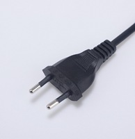 1,5 m negro europeo AC tipo F enchufe ángulo recto Cee7/7 a C7 Iec cable de alimentación para proyector de computadora