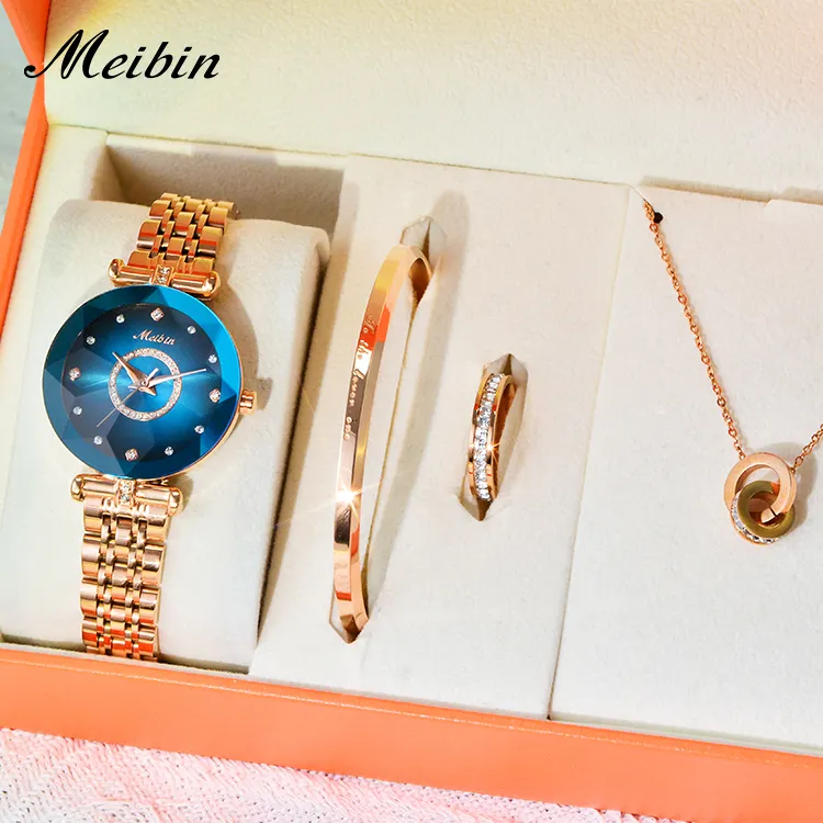 Acciaio inossidabile, orologio da donna di alta qualità con bracciale alla moda per donna Set di orologi di lusso da donna con Logo personalizzato in vetro impermeabile più recente