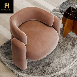 Fauteuil de Salon Scandinave Luxe en Velours, Paresseux, Canapé Simple, Fauteuil Inclinable avec Dossier Bas, <span class=keywords><strong>Chaise</strong></span> d'Appoint - Product Image 3