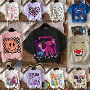 Gran oferta de verano, Jersey informal de manga corta de algodón para niñas, gran oferta, ropa de verano para niños, <span class=keywords><strong>camiseta</strong></span> para niñas - Product Image 1