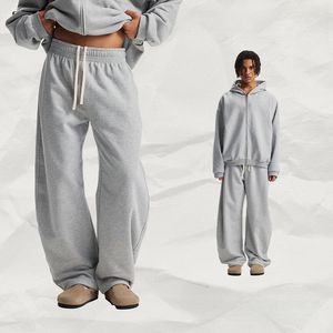 Men's Oversized Black Cotton French Terry Zip-Up Hoodie Sweatpants Baggy Wide Leg Breathable Autumn Streetwear - Product Image 5