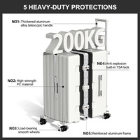 Sac à bagages de 28 pouces Cadre en aluminium rigide Valise De Voyage Ensemble de bagages de luxe avec verrouillage par mot de passe