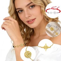 Pulsera de Doble Protección con Nudo de Bruja, Pentagrama y Tetragramatón, Joyería de Acero Inoxidable