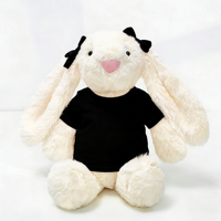 Jouets en peluche lapin lestés de haute qualité CE à longues oreilles avec nœud papillon rose bleu violet