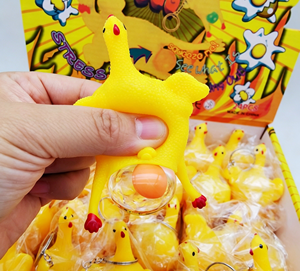 Jouet Squishy Poulet Jaune de 9 cm <span class=keywords><strong>en</strong></span> TPR, Modèle de Dessin Animé Pouvant Peler des Œufs, Porte-clés, Breloque de Sac ou de Téléphone, Accessoire Anti-stress et Farceur - Product Image 3
