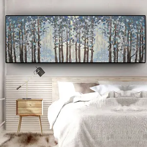 פרח עץ מופשט נוף שמן על בד והדפסי קיר אמנות תמונה לסלון