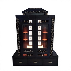 Mandir en bois de teck sculpté à la main de luxe pour la maison, grande taille, style sud-indien Swaminarayan BAPS, unité de temple en bois - Product Image 5