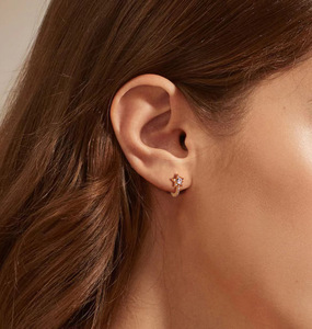 925 <b>Silver</b> Woman Fashion <b>Earring</b> S925 <b>Sterling</b> <b>Silver</b> Star CZ Huggie <b>Hoop</b> <b>Earring</b> Trendy Fine Jewelry For Daily Party Wear - Product Image 4