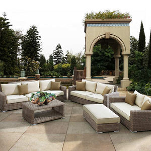 Muebles de Jardín de Mimbre de Ratán de Diseño Minimalista, Conjuntos de Sofá <span class=keywords><strong>y</strong></span> <span class=keywords><strong>Mesa</strong></span> Elegantes con Cojines - Product Image 2
