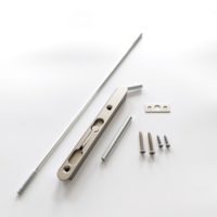 Loquet dissimulé en alliage de zinc ignifuge, loquet de sécurité robuste pour porte commerciale, quincaillerie pour porte double