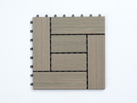 Carrelage de sol WPC Revêtement de sol imbriqué Carrelage de terrasse en bois Base en plastique Parquet Decking Carreaux de sol pour bricolage extérieur 12 '* 12'