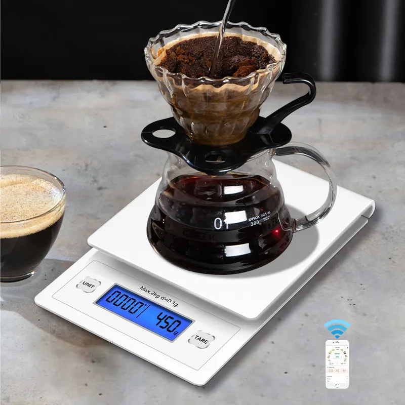 Sensore estensimetro a punto singolo ad alta precisione Full ABS Plastic Digital Coffee Timer Smart Scale per chicchi di caffè