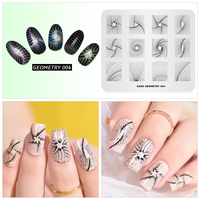 Offre Spéciale : Plaques de Stamping pour Ongles en Acier Inoxydable Souple, Style Géométrique – Pochoirs et Outils de Conception pour Manucure Professionnelle en Salon