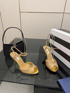 High End 2026 New European And American Fashion Slim Heel Rhinestone Striped Peep Toe Shoes Sexy Side Cut Fish Mouth For Export - Product Image 4