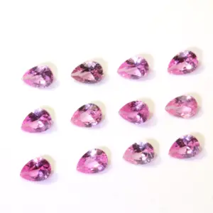 High quality natural gemstones pink sapphire loose stone pear cut 2 x 4 mm 3x4 mm for jewelry setting