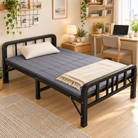Lit simple pliable, design simple, cadre en acier, plusieurs tailles disponibles, pour la maison, le dortoir, la location, usage adulte