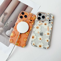 Étui de téléphone magnétique anti-chute floral IMD |   Protection en matériau TPU flexible |   Motif floral coloré |   Magnétique puissant