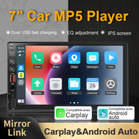 SEMAITU 7 pouces Double Din MP5 lecteur multimédia de voiture universel tableau de bord stéréo pour Carplay Android Youtube prend en charge 1 an