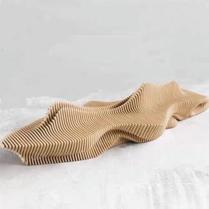 Solid Wood Irregularly Shaped Long <b>Bench</b> Flowerpot Public <b>Leisure</b> Outdoor Use Hotel Mall Humpback Sculpture Decoration Modern - Product Image 2