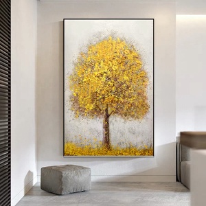 100% peint à la main grande taille Fortune <span class=keywords><strong>arbre</strong></span> décor <span class=keywords><strong>peinture</strong></span> à l'huile toile photo <span class=keywords><strong>abstraite</strong></span> or <span class=keywords><strong>arbre</strong></span> à la main mur Art <span class=keywords><strong>peinture</strong></span> - Product Image 5