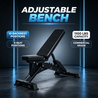 Banc de musculation réglable multi-angles avec une charge maximale de 1100 lb, banc d'entraînement en acier à 10+4 positions pour la musculation à domicile