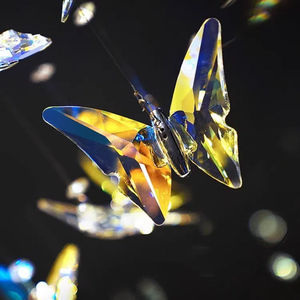 Villa Escaleras Escalera Mariposa colorida Cristal largo Espiral largo Mariposas de cristal Candelabros para techo alto - Product Image 6