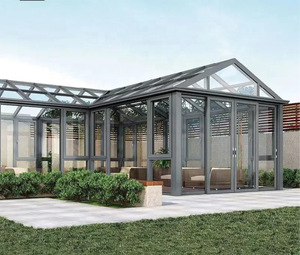 Véranda moderne préfabriquée en aluminium et verre, 4 saisons, modulaire et portable, avec pare-soleil, pour bain de soleil - Product Image 2