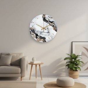 <span class=keywords><strong>Orologio</strong></span> da Parete Moderno Europeo in Vetro Temperato e <span class=keywords><strong>Marmo</strong></span> da 12 Pollici, Personalizzabile per Soggiorno e Arredamento Casa - Product Image 2