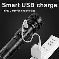 Linterna LED de Luz Potente Recargable por USB, Antorcha Táctica de Alta Potencia, Lámpara Brillante de 1000m para Camping al Aire Libre