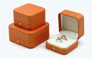 Sang trọng PU da hộp đồ trang sức biểu tượng tùy chỉnh hình chữ nhật cho vòng vòng Vòng cổ hiển thị đơn giản vuông có sẵn nhựa giấy carton - Product Image 2