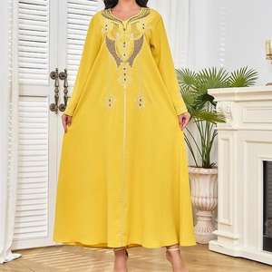 Abaya Elegante in Raso con Maniche a Pipistrello all'Ingrosso Dubai 2025, Modesto Khftan Kimono Casual, Abito da Sposa Musulmano da Donna dalla <span class=keywords><strong>Turchia</strong></span> - Product Image 5