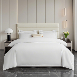 Juego de Ropa de Cama de <span class=keywords><strong>Lujo</strong></span> de Algodón Egipcio Simple, Funda Nórdica Blanca de 4 Piezas, Tamaño Individual, King, Super King, Satén Ajustable, 300 Hilos, para Toda Temporada - Product Image 1
