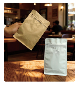 Bolsa de café sellada de ocho lados, bolsa autosellable y autoportante, para té y refrigerios, bolsa de embalaje de aluminio con válvula de aire. - Product Image 4