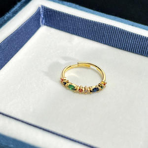 Bague en cuivre Fairycore glamour dégradé papillon Zircon dentelle bandes ouvertes empilables pour les looks de fête et de soirée - Product Image 3