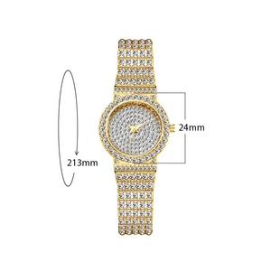 Montres <span class=keywords><strong>de</strong></span> luxe Hip Hop Bling en diamant glacé pour femme, <span class=keywords><strong>montre</strong></span>-bracelet couleur argent or, bijoux rappeur pour dames - Product Image 6