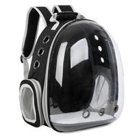 Sac à dos pour animaux de compagnie respirant, type capsule spatiale, entièrement transparent, avec double bandoulière, idéal pour les voyages, la randonnée et les courts séjours
