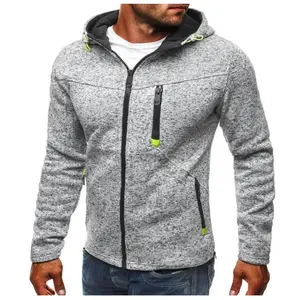 Mens Zip עד תנועה נים שחור מעיל ציפר פליס Jumper למעלה