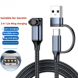 Câble de charge USB/Type-C 2 en 1 JMAX pour Garmin <span class=keywords><strong>Venu2</strong></span>/VenuSq2/3/3S Fenix 6/7/6S Pro/5X Plus Vivoact, cordon de chargeur de montre tressé - Product Image 2