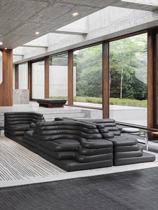 Canapé italien en cuir <span class=keywords><strong>de</strong></span> luxe moderne minimaliste haut <span class=keywords><strong>de</strong></span> gamme Villa salon Art terrasse créative canapé combiné en forme spéciale - Product Image 4