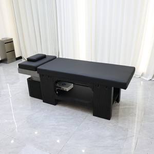 เตียงสระผมอเนกประสงค์สำหรับร้านเสริมสวยสไตล์ญี่ปุ่น พร้อมระบบนวดน้ำแบบไฮโดรเทอราปี  โครงไม้หุ้มหนัง ผลิตในประเทศไทย - Product Image 5