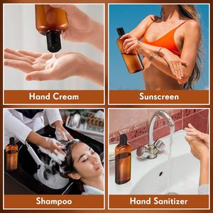Emballage cosmétique très vendu, flacon en plastique PET transparent de 100 ml, 150 ml, 250 ml, 300 ml, 500 ml avec bouchon à disque en aluminium - Product Image 5