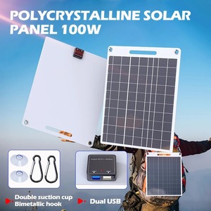 Panel solar policristalino de 15W, placa de carga portátil de 18V/12V/5V, sistema de generación de energía rápida para montañismo y - Product Image 5