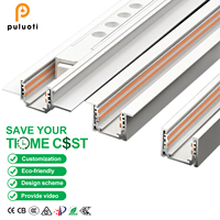 Rail lumineux magnétique en aluminium ultra-fin à montage en surface, blanc/noir, intelligent, encastré, pré-installé, pour éclairage de salon