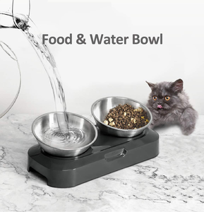 Stainless Steel Pet <b>Bowls</b> & Feeders Neck Care Design Double <b>Dog</b> Cat Water Food Elevated <b>Bowls</b> With Non-slip Base - Product Image 5