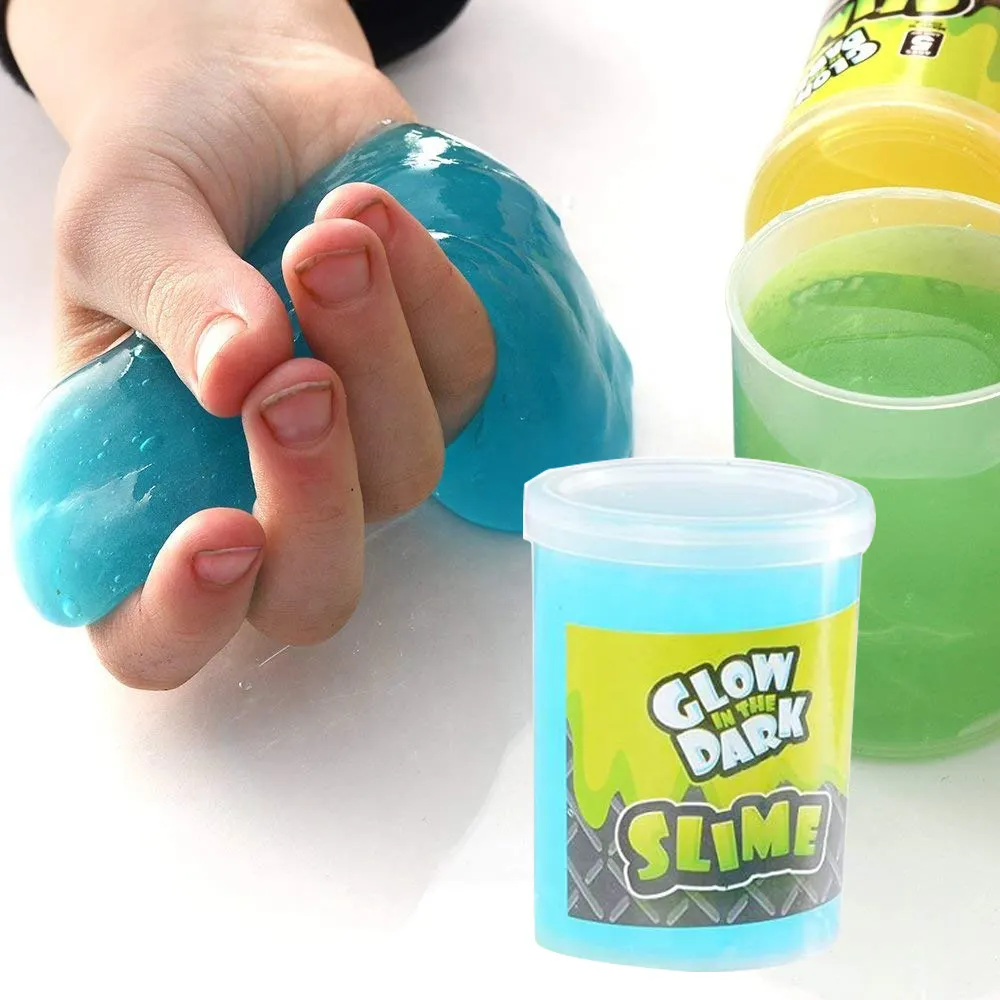 Glow in Dark Slime Kit For Kids,Clear Slime Stretchy Slime With Charms,Diy Sparkly Slime