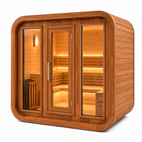 Sauna da Esterno Kaitong di Lusso Moderna Tradizionale in Legno per 1 2 3 4 Persone, Cabina a Secco in Cedro Rosso e Hemlock per Villa