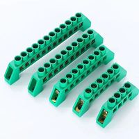 Bloc de bornes sur rail DIN en laiton à vis bleu 8, 10, 12, 14, 16 broches, blocs terre et neutre